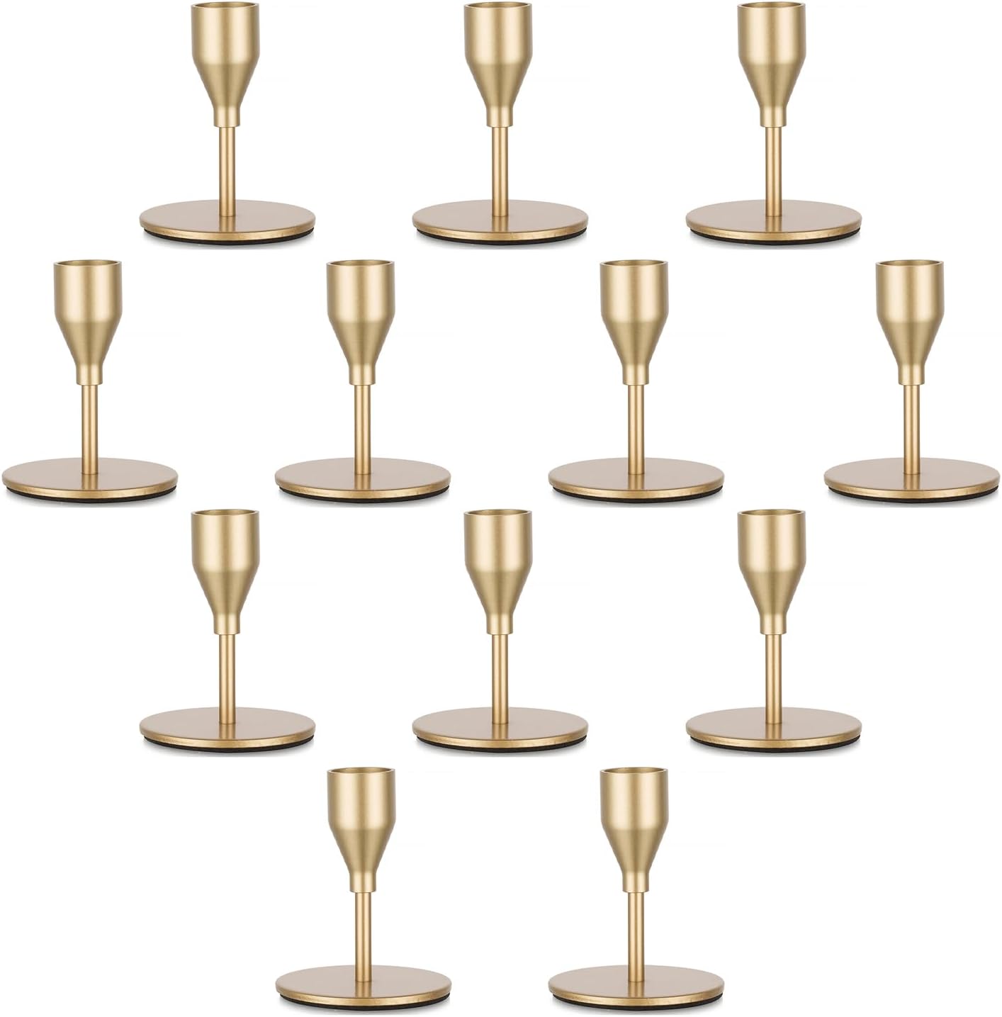 Glass Candle Holder Set of 6 Taper Candle Holders for