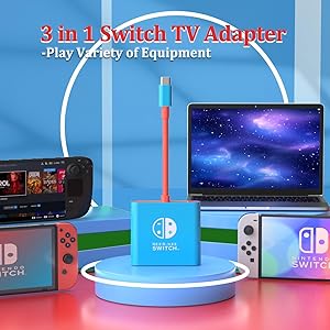 Switch Dock for Nintendo Switch Tv Adapter Portable Switch Docking Station, Switch TV Adapter Compatible Steam Deck/Switch OLED, USB C to HDMI Adapters Support 4K/1080P Switch TV Dock Mode