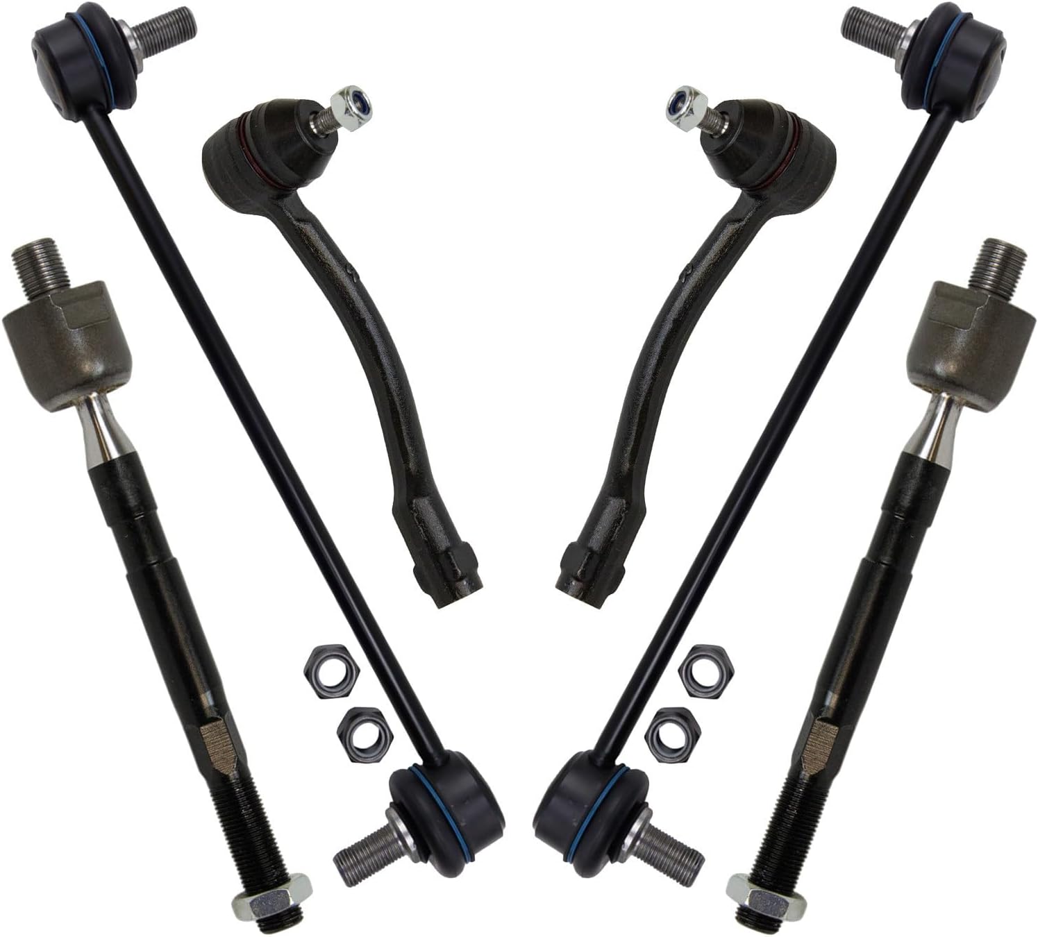 Front Steering,Suspension,& Drivetrain Kit Sway Bar Stabilizer Link Tie Rod Compatible with 2012-2017 Hyundai Accent Kia Rio