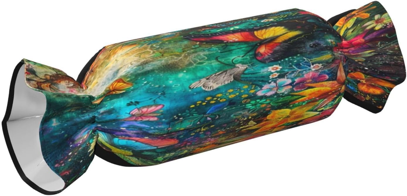 Mysterious and Beautiful Garden Cylindrical Pillow-Premium Bed Pillows, Side Sleeper Neck Support, Decorative Candy Design, Soft and Durable