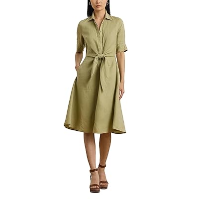 Lauren Ralph Lauren Petite Wakana Elbow Sleeve Day Dress Women