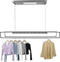 Clothes Drying Rack Clothes Airer Drying Rack Tower Clothes Airer Bathtub Clothesline Space Saving Mini Clothesline Narrow Clothesline Electric Ceiling Mount Dryer(Grey)