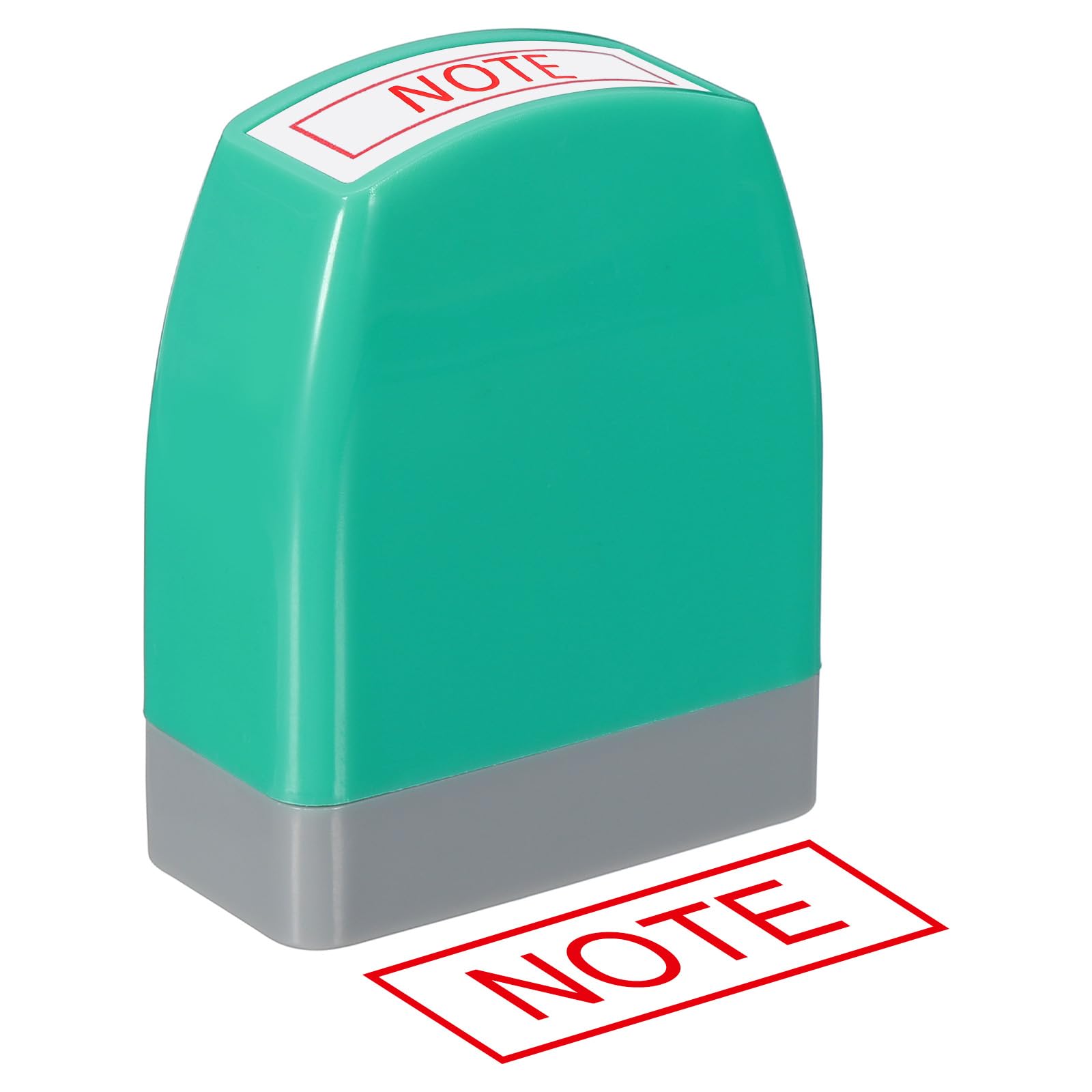 PATIKIL Note Notice Stamp Self Inking, Red Ink Refillable Office Business Stamp Pre Inked Stamper, Green