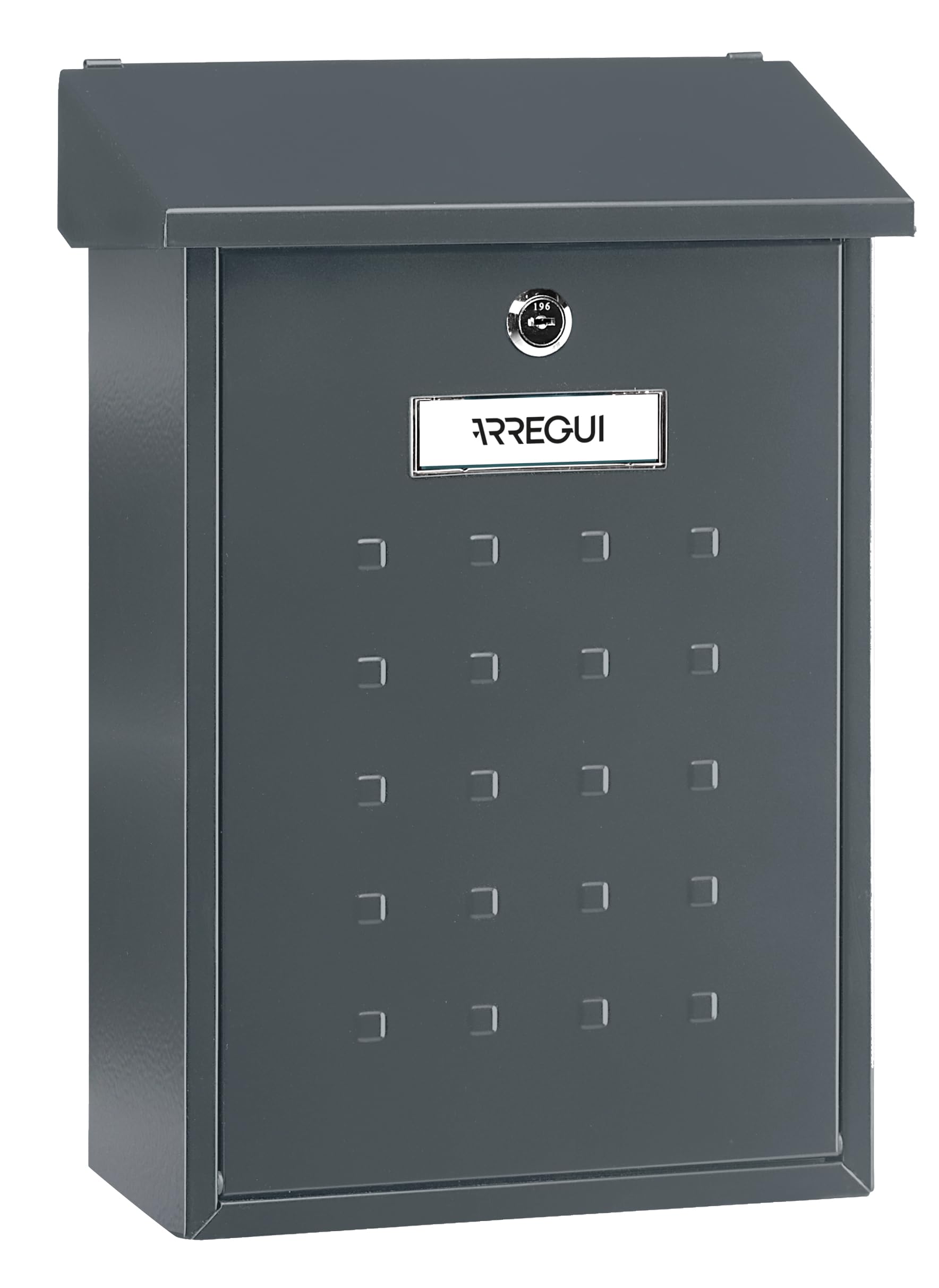ARREGUI Premium E5605 Outdoor Steel Letterbox Size M (A4 and Magazines) | Medium Wall Letterbox | Single Mailbox | Rainproof | Easy to Install | Anthracite