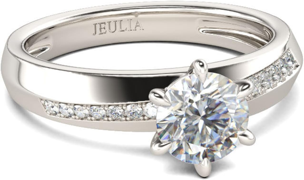 2.5 ct Moissanite Rings 925 Sterling Silver Women Engagement Ring Eternity Rings Wedding Ring with Round Cut for Birthday, Christmas, Valentine's Day