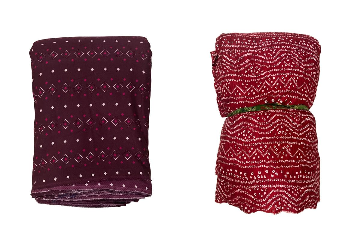 GenericLILABA Crepe Printed Multi-purpose Fabric (F-Lilaba-1020)