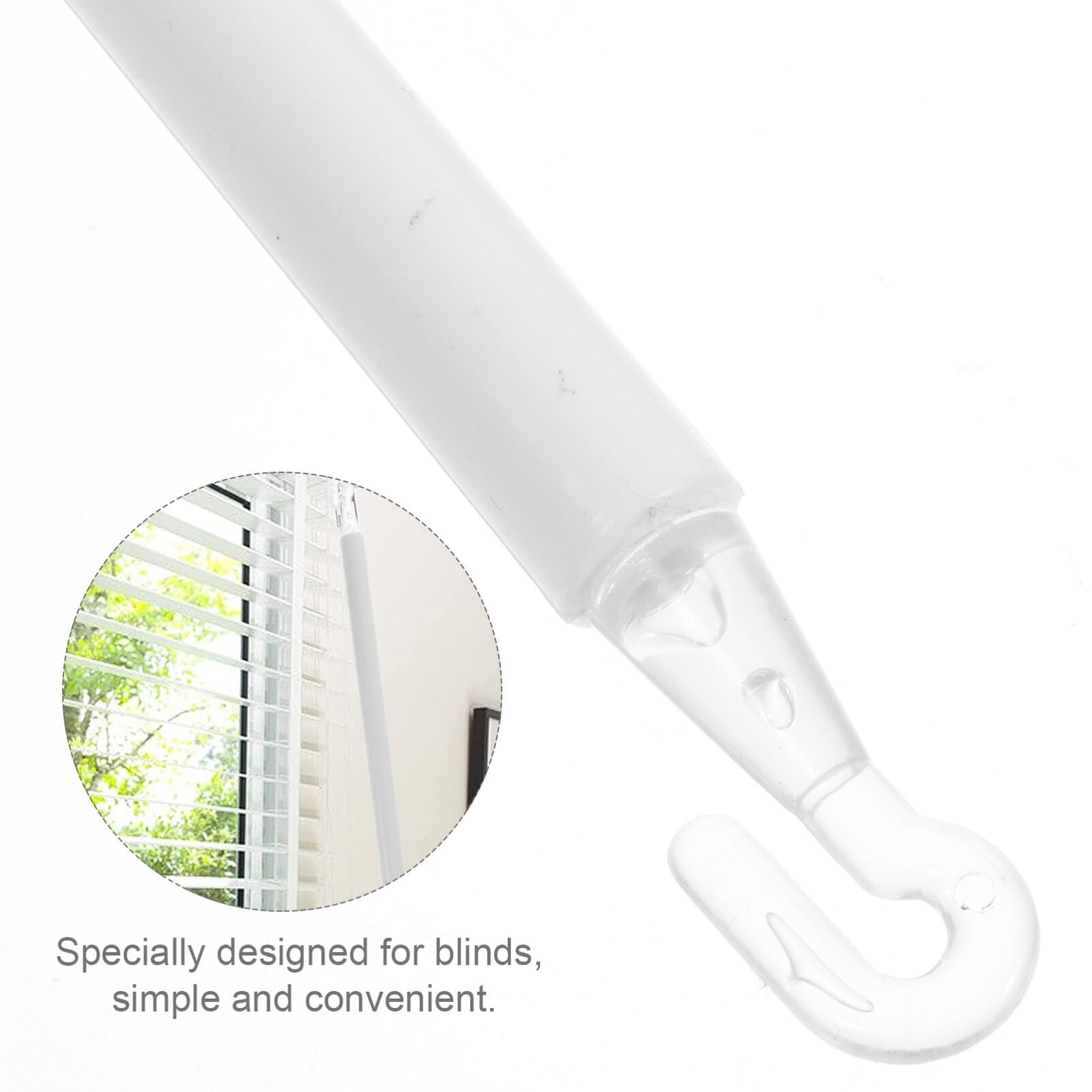 STOBAZA Vertical Blind Wands 6pcs 35 Inch Blind Wand with Hooks Plastic Blind Rod Blind Opener Long Window Blind Tilt Rod Curtain Stick Wand for Window Opener Accessory