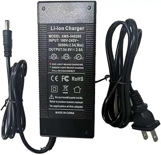 54.6V 2A Adapter Charger for 48V Boosted Board V2 (Dual Plus), V3 (Mini S/X, Stealth, V3 Plus), and Boosted Rev Scooter Using 48V Battery