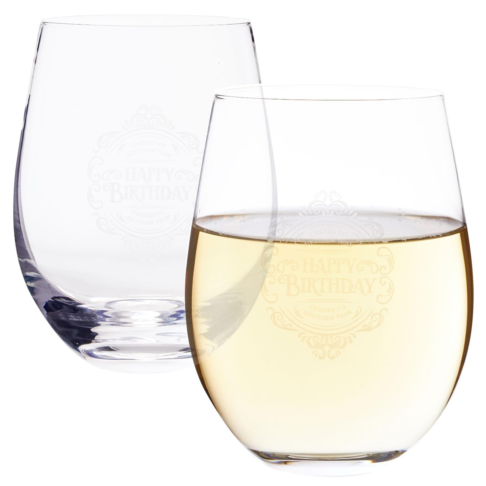 Verre à vin sans pied gravé haut de gamme transparent pour collection