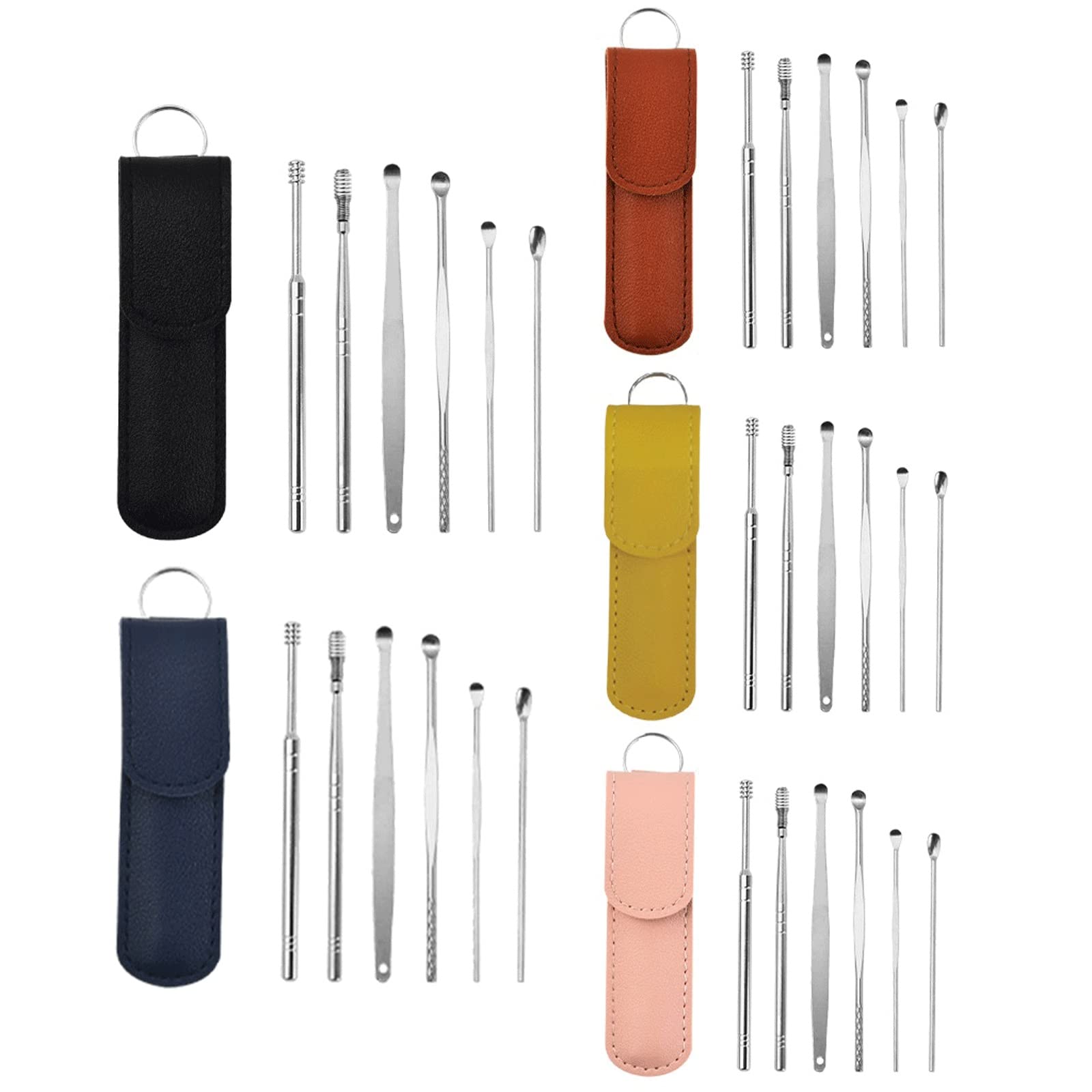 Produits d'élimination du cérumen Nettoyeur d'oreille Outil d'élimination du cérumen Curette en Acier Inoxydable Cure-Oreille Nettoyage des