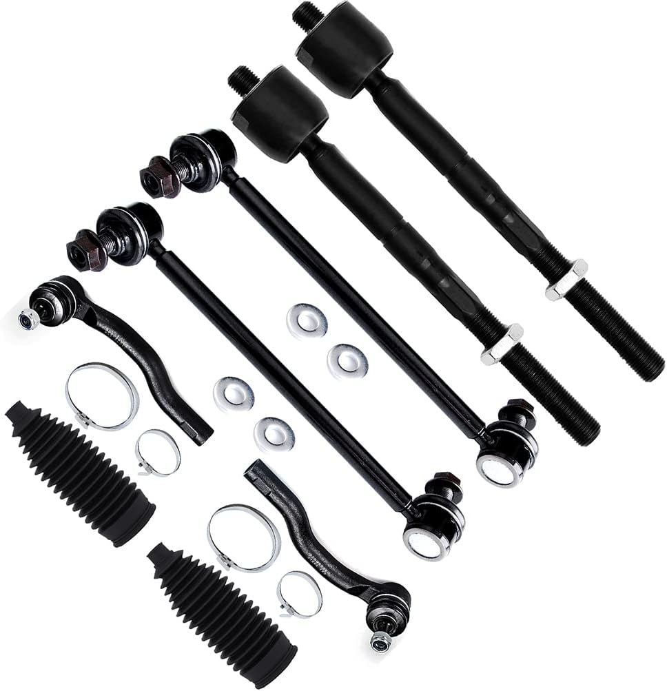 8pc Set Front Inner Outer Tie Rod End w/Boot Sway Bar Link Suspension Kit Replacement for 2004-2010 for Toyota for Sienna