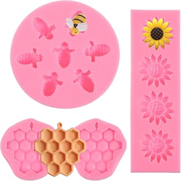 4 Pcs Bumble Bee Silicone Mold Non-Stick Beehive Baking Mold Fondant Molds