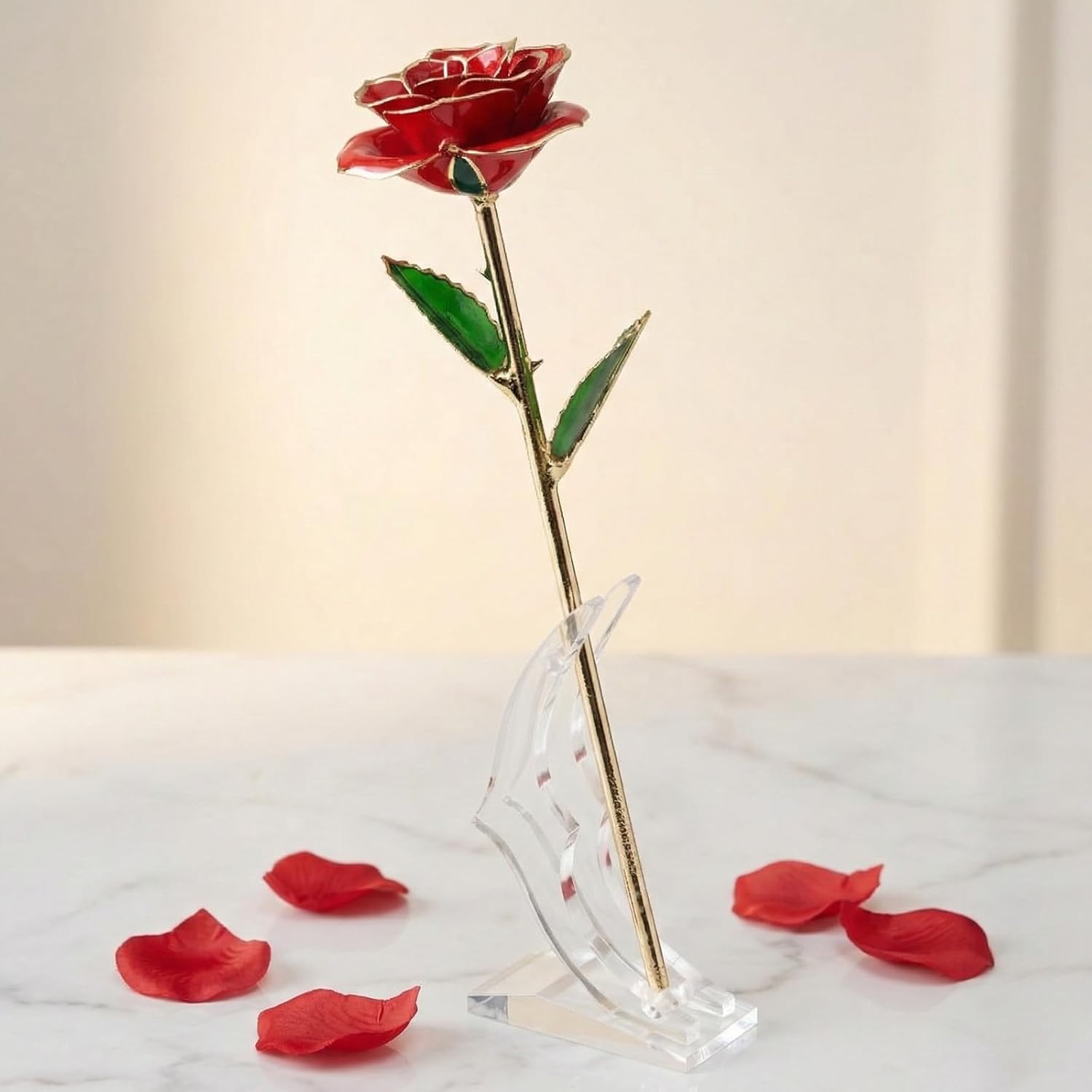 Gift for Anniversary to Wife, Her – Engraved Wooden Set 'To My Love' with Crystal Engraved Heart & 24K Gold Dipped Rose – Romantic Valentines Gifts for Women, Girlfriend, Unique Love Gift Idea