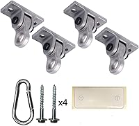 Vista 17 de Colgadores de Columpio Negros de Servicio Pesado Tornillos Pernos Incluidos Capacidad de Más de 5000 lb Patio de Juegos Porche Yoga Asiento Trapecio