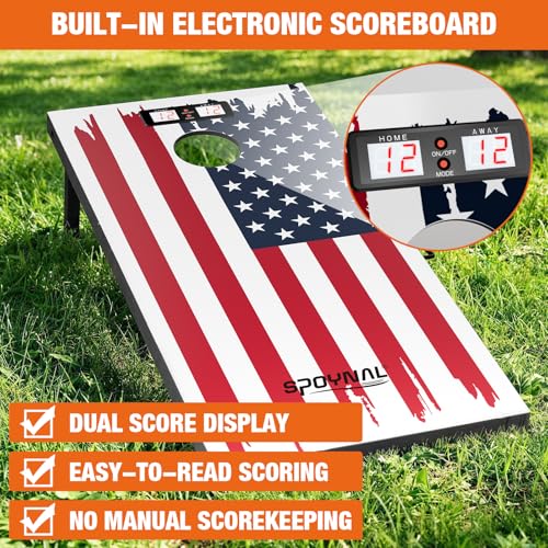 SPOYNAL Electronic Cornhole Board Set, 4 x 2 FT, Built-in Score Display by SPOYNAL - Used condition - Image 2