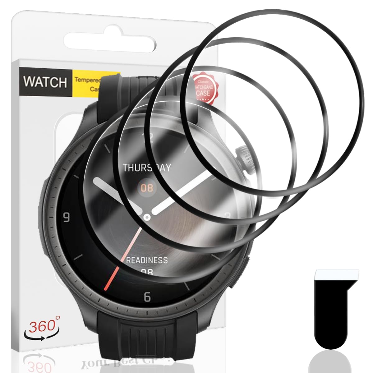 4 Piezas Protector Pantalla para Amazfit Balance Cristal Templado, Película de TPU Flexible Protector HD Transparente, Anti-Arañazos Sin Burbujas Película Protectora