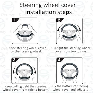 Xihaoer for 207 208 3008 4008 5008 Cute Car Steering Wheel Cover Carbon Fibre+PU Leather Cartoon Women Auto Accessories interior Coche (Red)