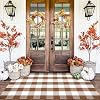 Homydecor Buffalo Plaid Outdoor Rugs, 3’x5′ Coffe and White Checkered Area Rug, Layering Rug for Hello/Welcome Door Mat, Washable Cotton Woven Farmhouse Mat for Front Porch Décor
