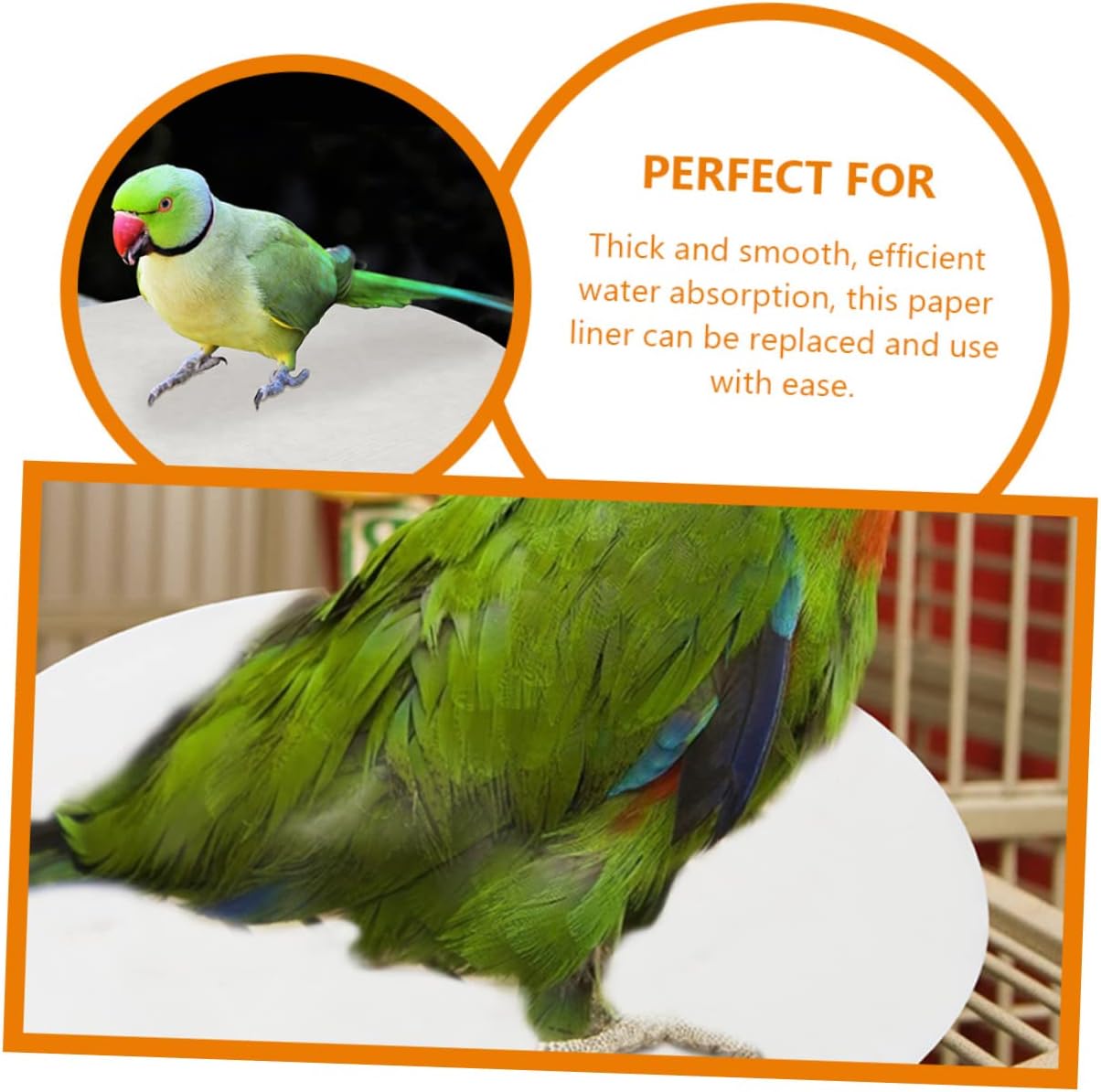 100pcs Bird Cage Mats Parrot Cage Liners Cushion Pads for Parakeet Accessories Easy Birdcage Bottom Liners for Healthy