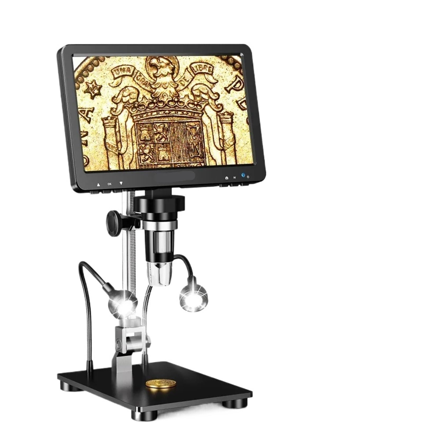 Microscopio, Microscopio digitale HDMI con schermo IPS da 7'', microscopi 1200X per piante