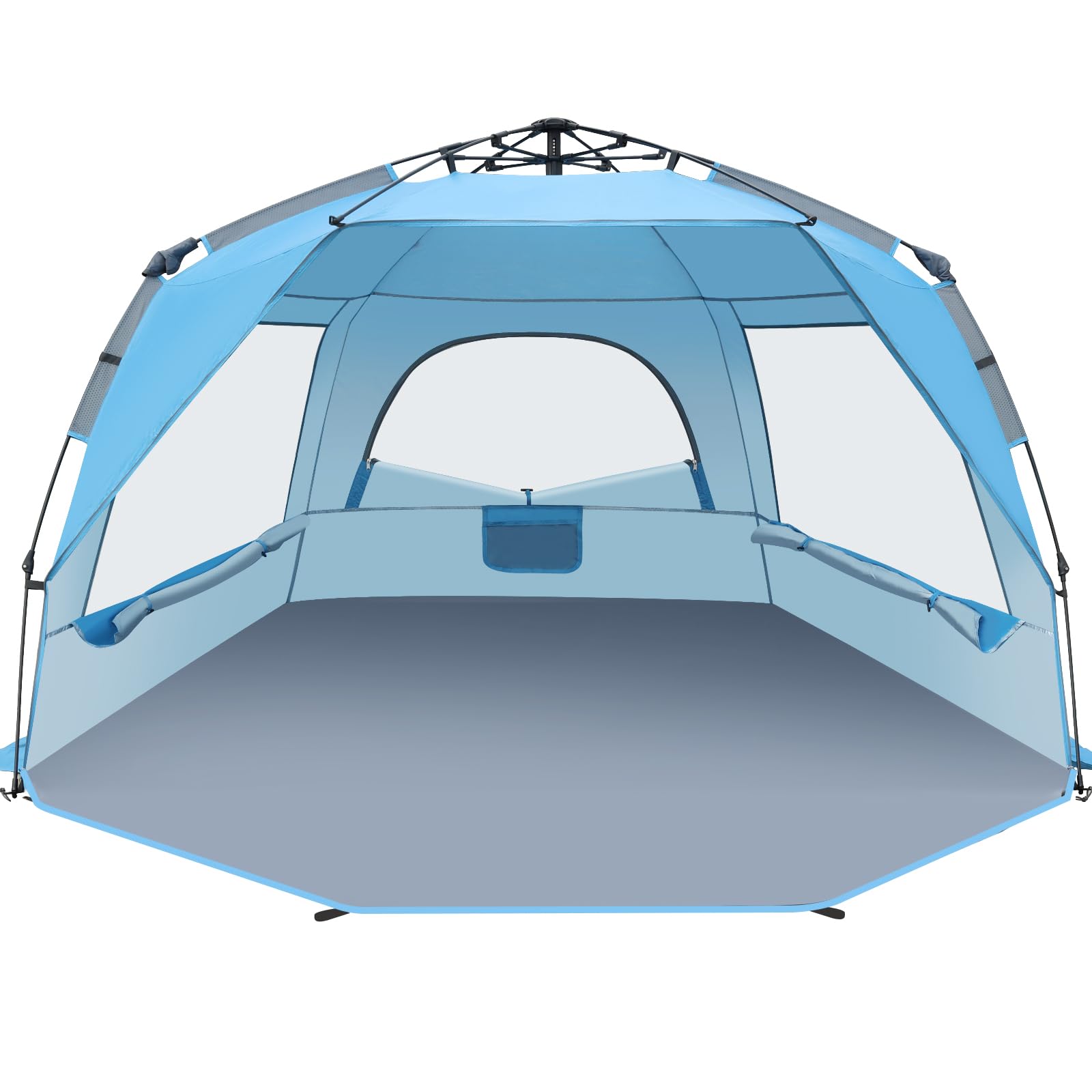 Glymnis Strandmuschel Quick Up Strandzelt Automatisches Strand Zelt UV-Schutz 50+ Windschutz Sonnenschutz mit Quick-Up System kleines Packmaß für 4-5 Personen