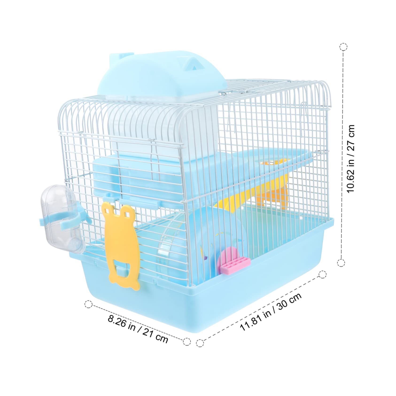 POPETPOP Cage pour Hamster et Chinchilla Maison pour Animaux de Compagnie à Double Couche avec Toboggan Roue Exercice et Abreuvoir Étanche