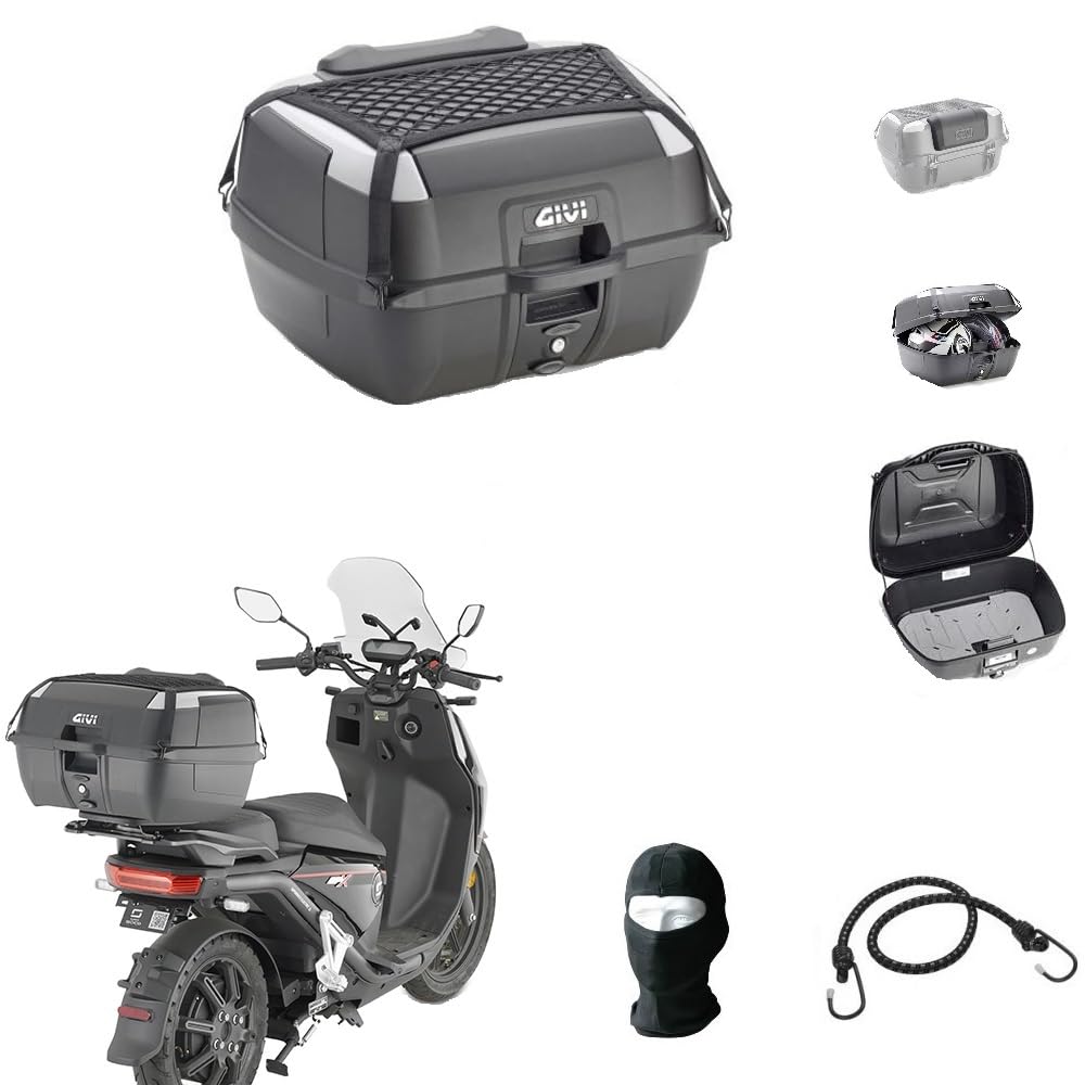 BAULETTO MONOLOCK+PIASTRA+RETE+SCHIENALE+BORSA WP VIAGGIO/PALESTRA GIVI PER 2 CASCHI INTEGRALI O JET 45LT PER MOTO-SCOOTER CON PORTAPACCHI COMPATIBILE CON KAWASAKI NINJA 300