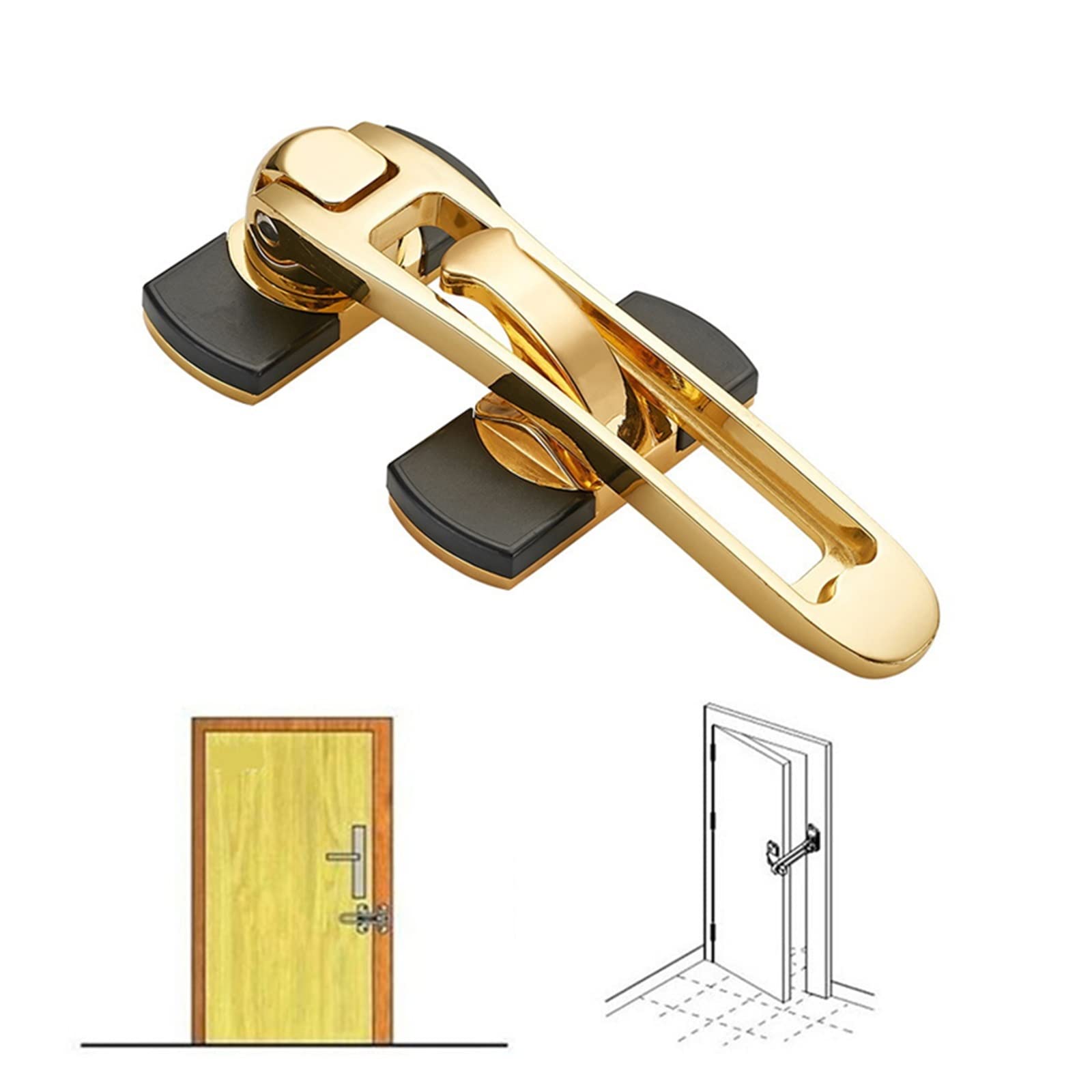 Chaîne de sécurité en acier inoxydable pour porte – Grand loquet antivol avec vis pour la maison, l'hôtel de sécurité – Entrebâilleur de porte