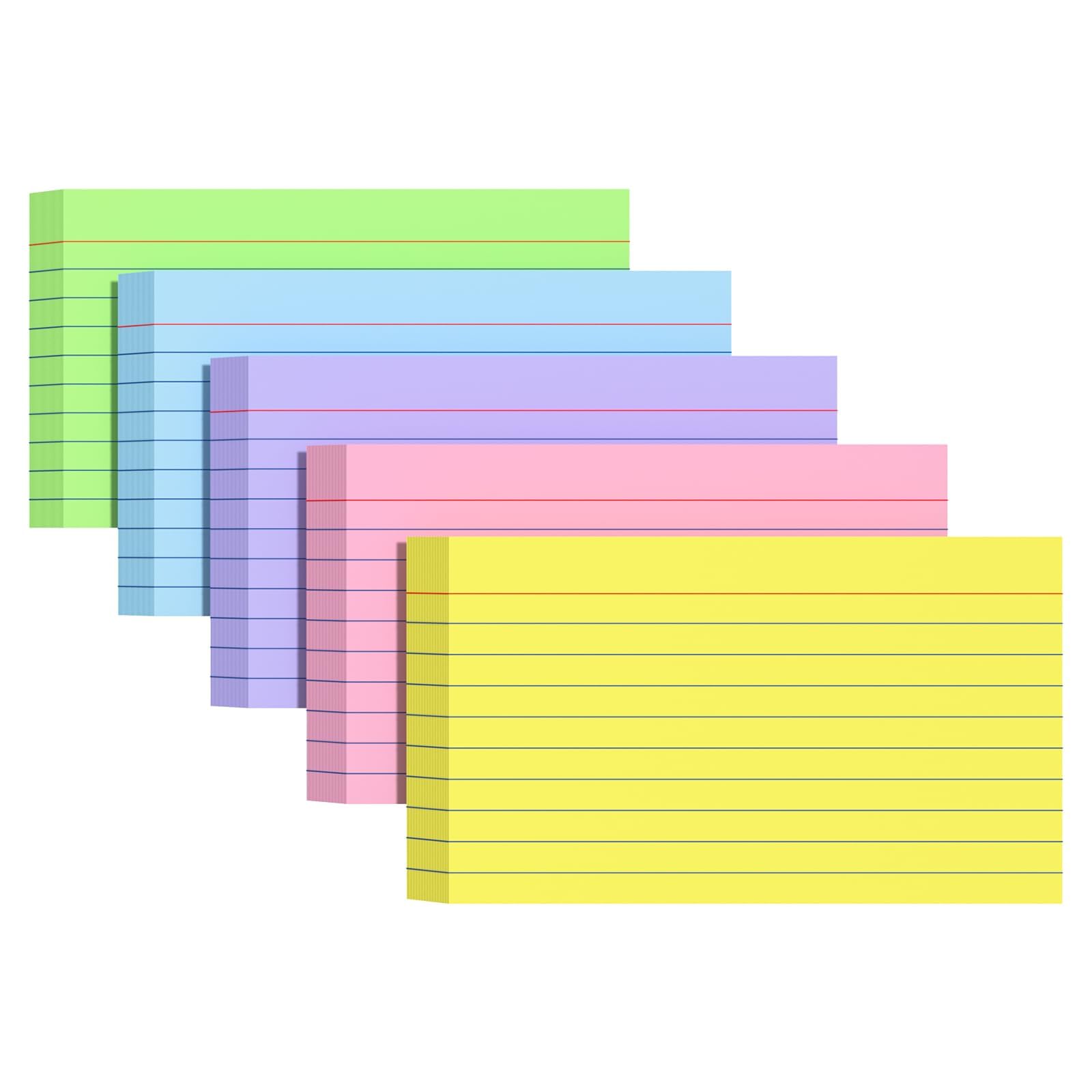 Colored Index Cards 3 X 5, 250 Count, Flash Cards for Studying