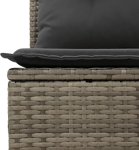 Miniatura 7 de 10-Piece Grey Garden Sofa Set with Cushions, Modular Outdoor Furniture with Adjustable Seating Arrangement, Robust PE Rattan and Steel Construction,