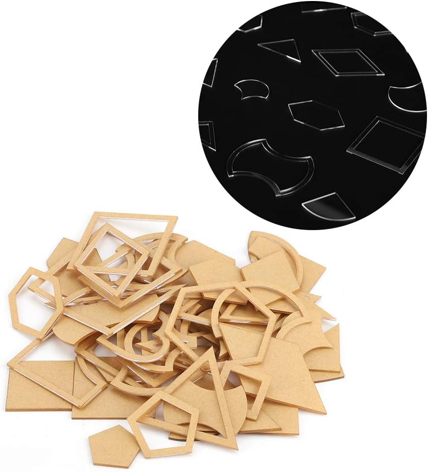 Pissente Acrylic Stencil Template, 54 Pcs Mixed Quilt Templates Pattern Set, DIY Quilting Sewing Tool