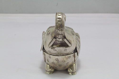 Miniatura 5 de Rajasthan Gems Traditional Handmade Alloyed Silver Trinket Box Elephant Figure Box 258 Grams