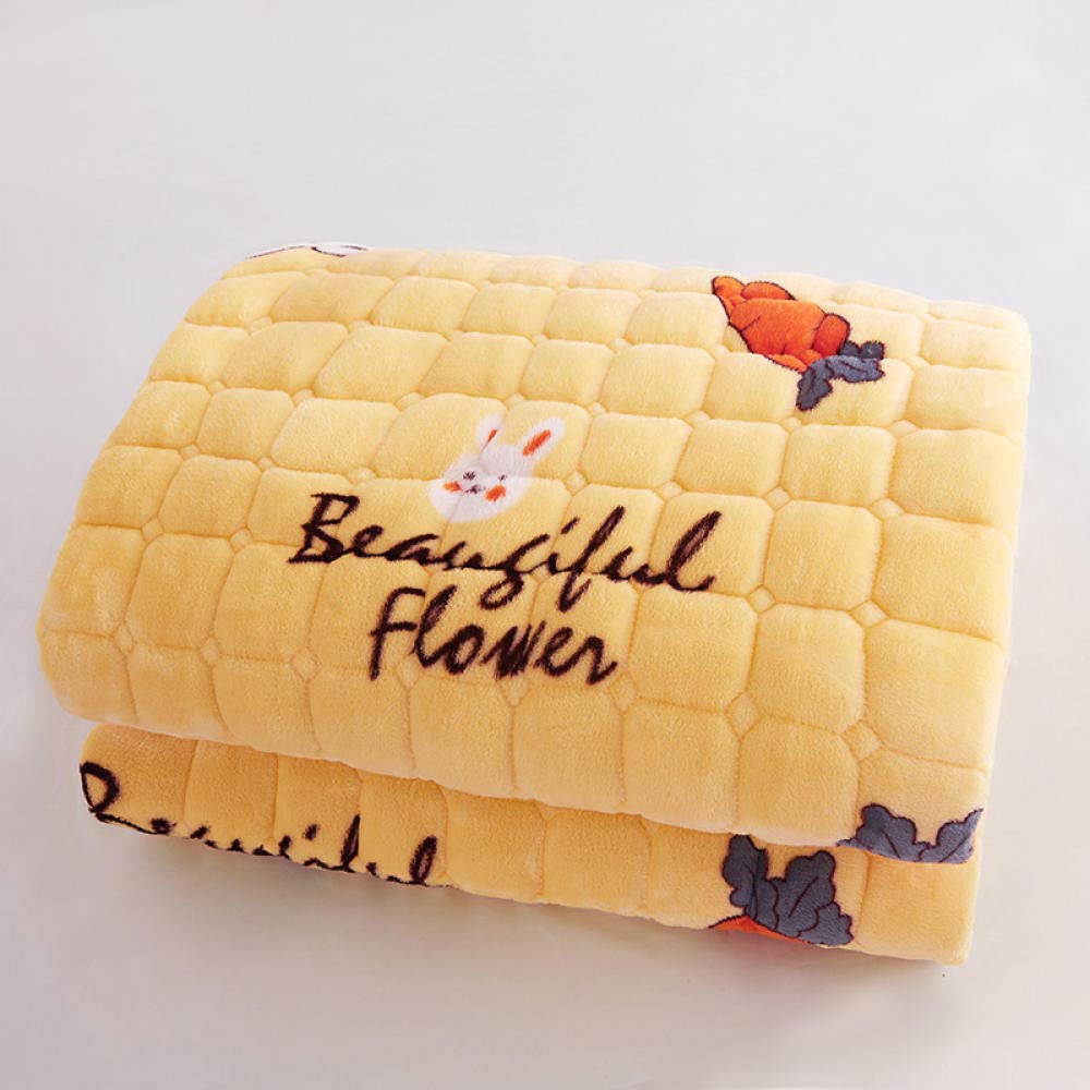 Couverture en flanelle d'hiver jaune pour soirées cocooning
