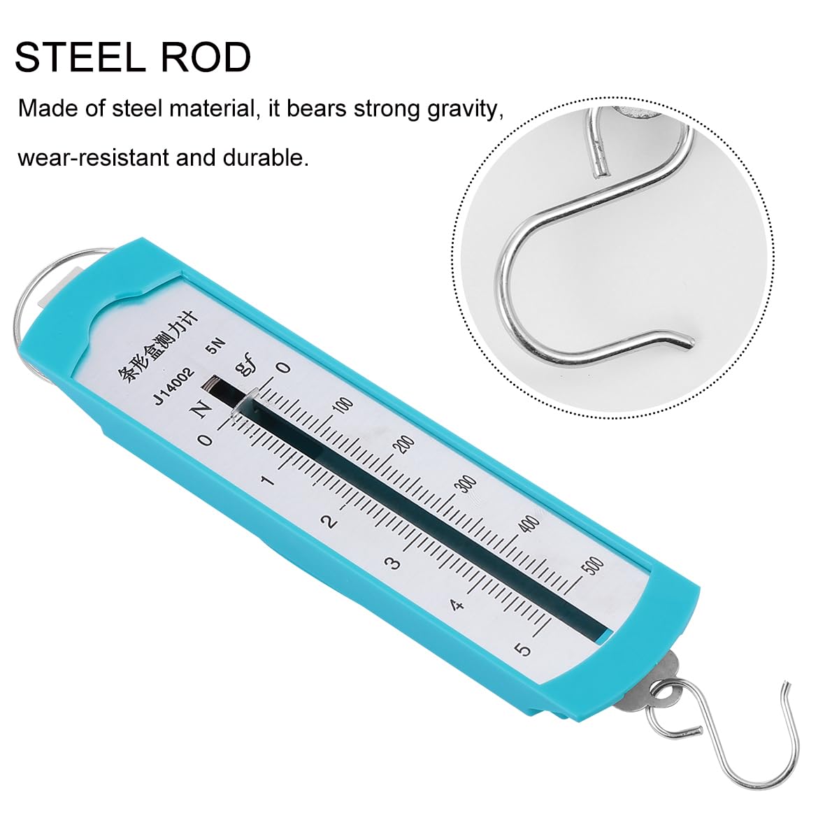 Gatuida Dinamometro 5N Meter Spring Dinamometer Bar, 10 Pezzi 50g Grams Calibrazione Peso Kit, Struttura Standard Per Esperimenti Meccanici Physics