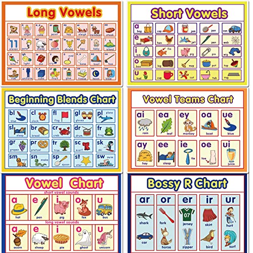 11 English Phonics Posters Language Arts Charts Skills Posters For Kindergarten Wall Phonics Charts For Toddlers Learning Vowels Sounds Posters For Classroom Wall Decoration Alphabet Bulletin Board Set- 8.26X11.69In-Dry Erase #TOP2
