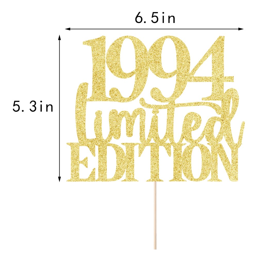 30. Geburtstag Kuchendekoration "1994" - Limited Edition, Gold-glitzernd, Handgefertigt, Mit Stäbchen, Für Kuchen Oder Cupcakes