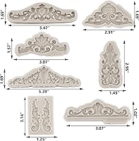 Vista 3 de Sijiangmold Molde de silicona para fondant de encaje de estilo barroco, molde de filigrana para decoración de pasteles, decoración de cupcakes