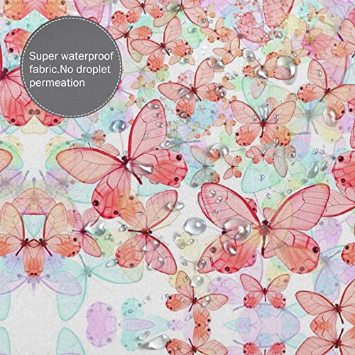 Rideau de douche papillon rose 183x183 cm imperméable pour salle de bain d'hôtel et maison