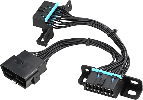 Miniatura 4 de OBD2 Cable de extensión universal OBDII 11.8 in 16 pines hembra a machohembra Cable de extensión OBD2 Divisor Adaptador Cable Y Cable 12" (negro)