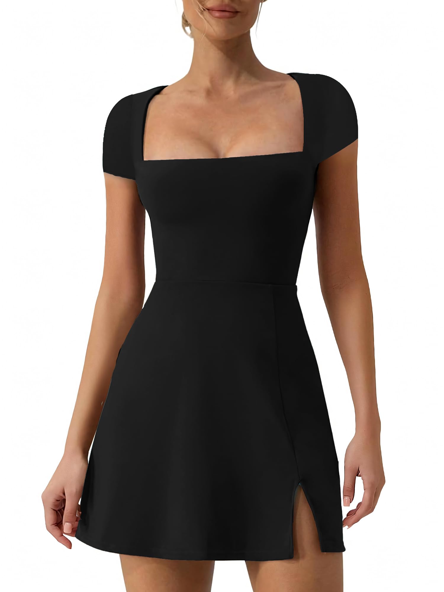 Vozobi Womens Slim Fit Bodysuit Bodycon Mini Dress Cocktails Skirt