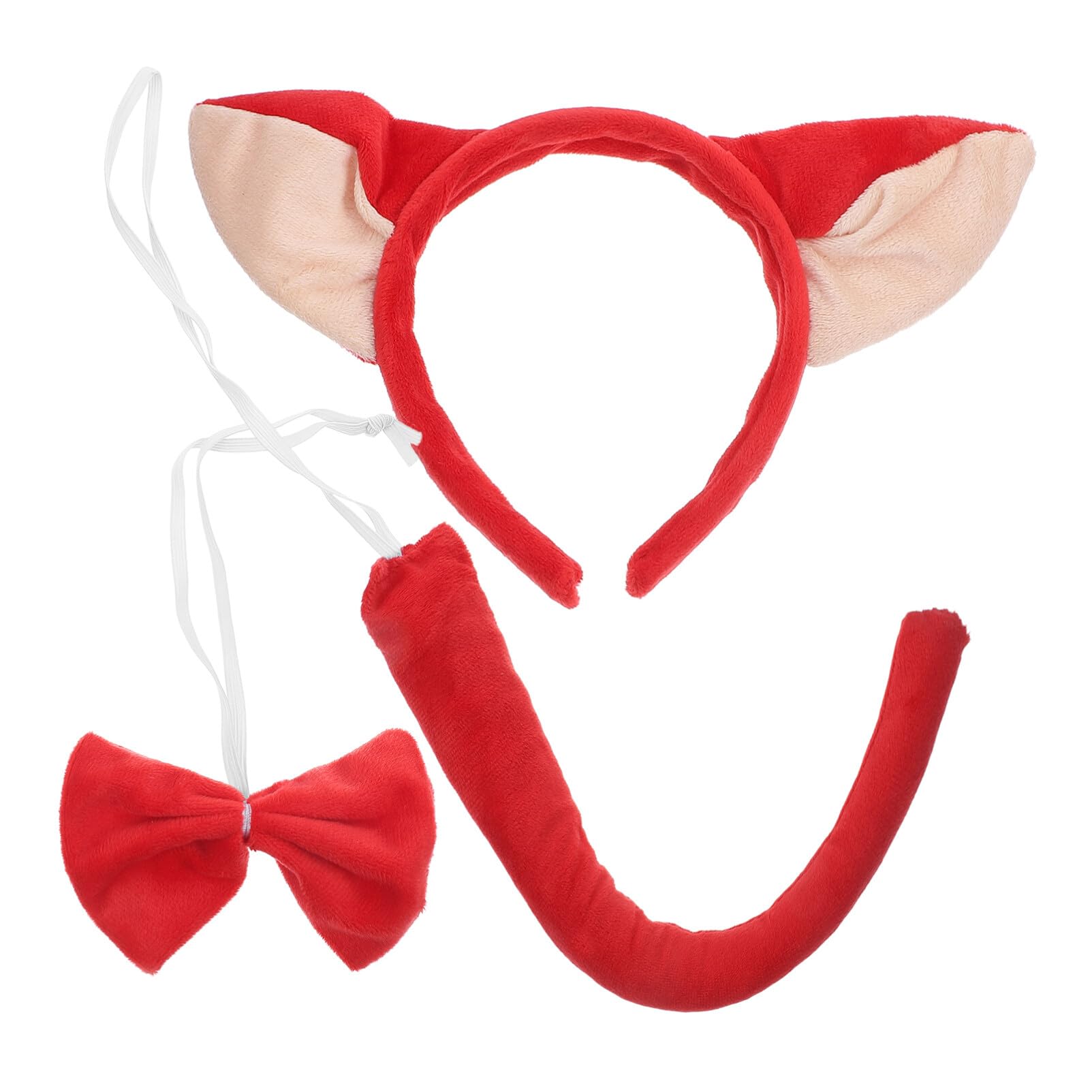 Toyvian 1 Set Halloween Fox Ears Headband Animal Fox Costume Set, Fox Ears and Tail Stage Performance Animal Horns Headband