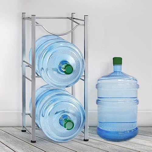 Miniatura 2 de ETELI Water Cooler Jug Rack 3 Tier Water Storage Rack 5 Gallon Water Bottle Holder for 3 Bottles Detachable Heavy Duty Water Bottle Cabby Rack Silver