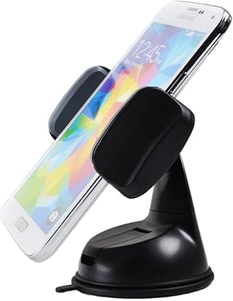 Neotrix - Soporte para salpicadero de Coche con Ventosa Adhesiva y Abrazadera de Silicona Antideslizante (Negro y Gris)