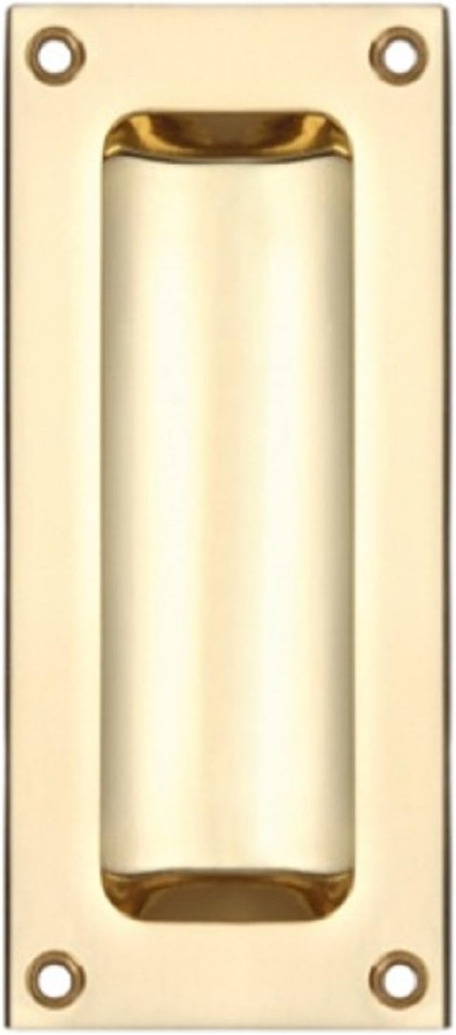Zoo Hardware FB90 Rectangular Recessed Flush Door Pull Handle 102 x 45mm (Polished Brass)