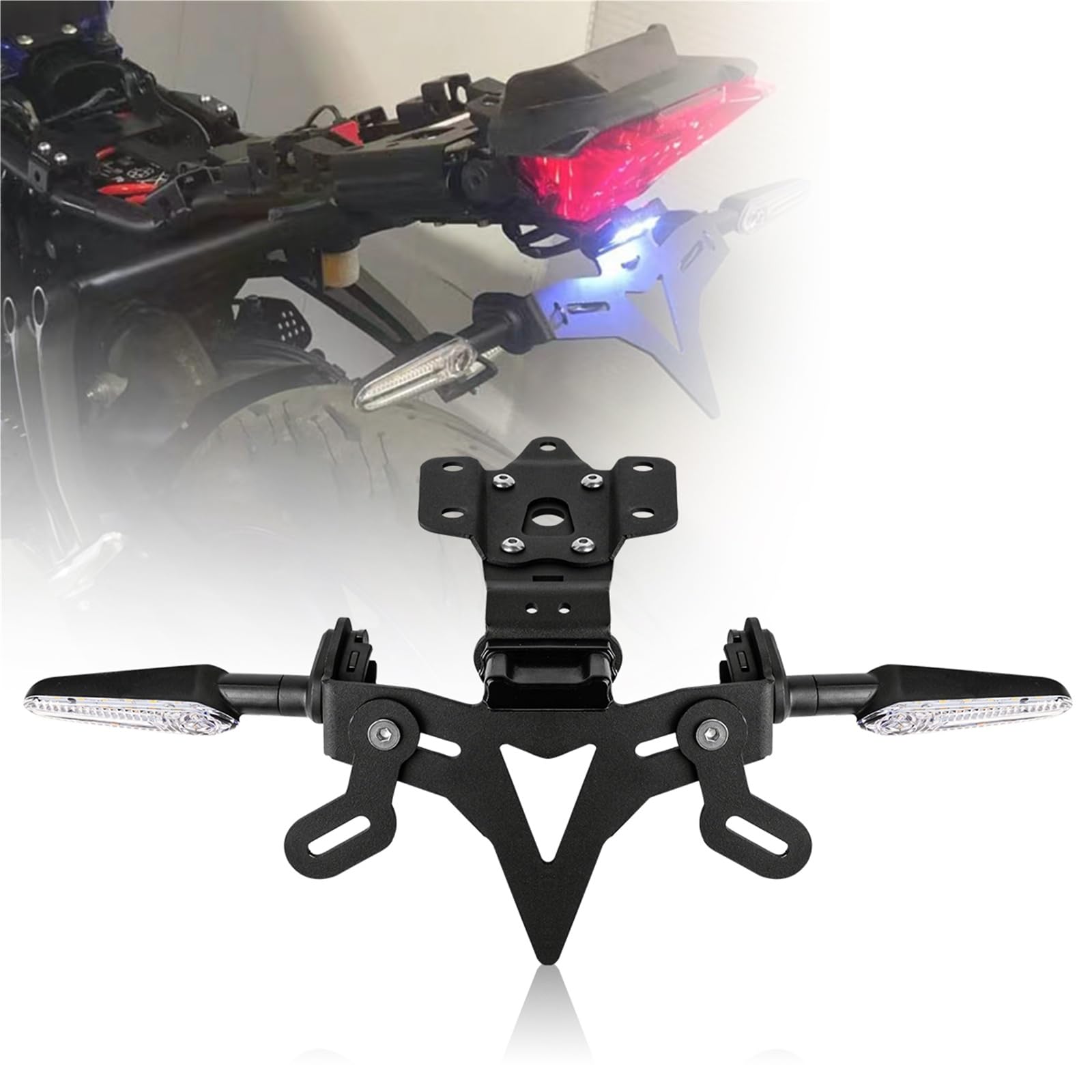 Portatarga posteriore per parafango Compatibile con Yamaha MT-07 | Tail Tidy Frame Compatibile con Yamaha FZ-07 2013+(D)