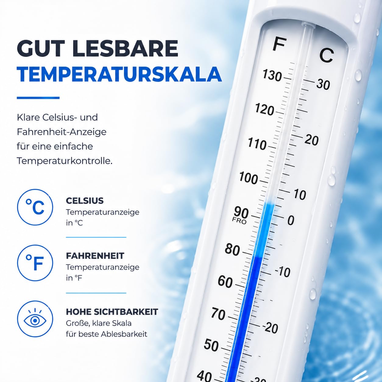 Thermomètre flottant pour piscine - Mesure précise