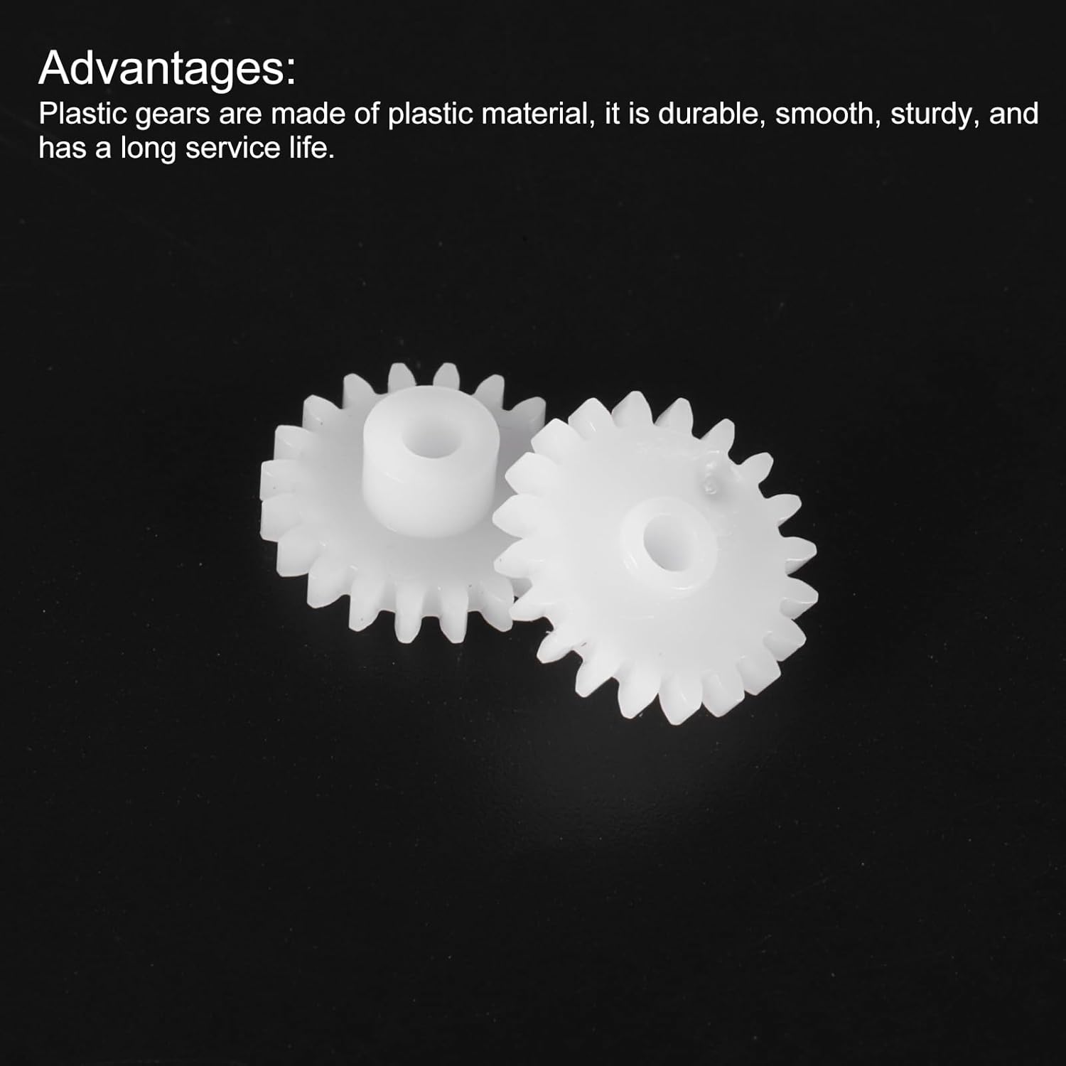 MECCANIXITY 20 Pcs Plastic Gears 20 Teeth Plastic Motor Gear Model 202A Reduction Gear for RC Car Model DIY Robot (White, Module 0.5)