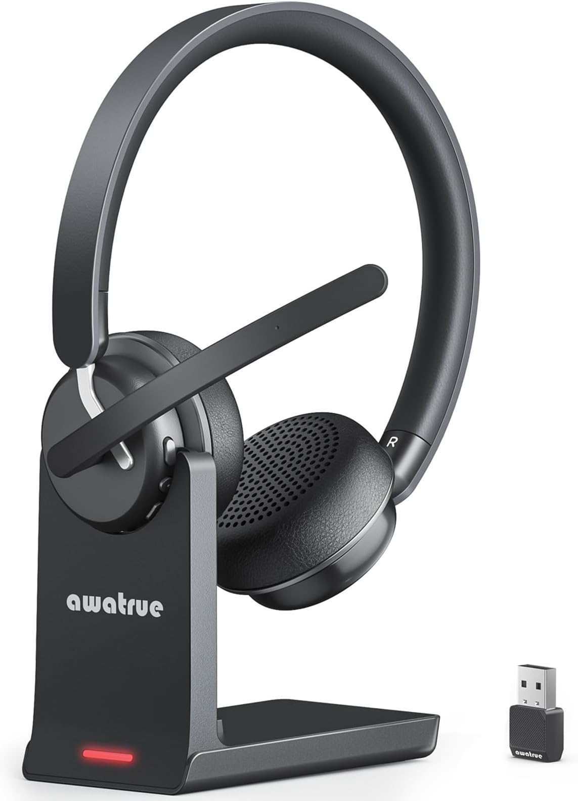 Wireless Headset with Mic for Work, Bluetooth 5.3 Headset with AI Noise Cancelling Microphone & Call Reminder, Wireless Headphone with Voice Assistant for PC/Computer/Remote Work/Call Center/Zoom