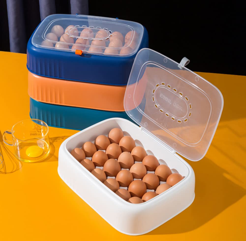 Frischhalte-Eierbox Kühlschrank Eier-Aufbewahrungsbox 24 Gitter Eier-Aufbewahrungsbox Behälter Mit Deckel Stapelbare Eierhalter Tray Box