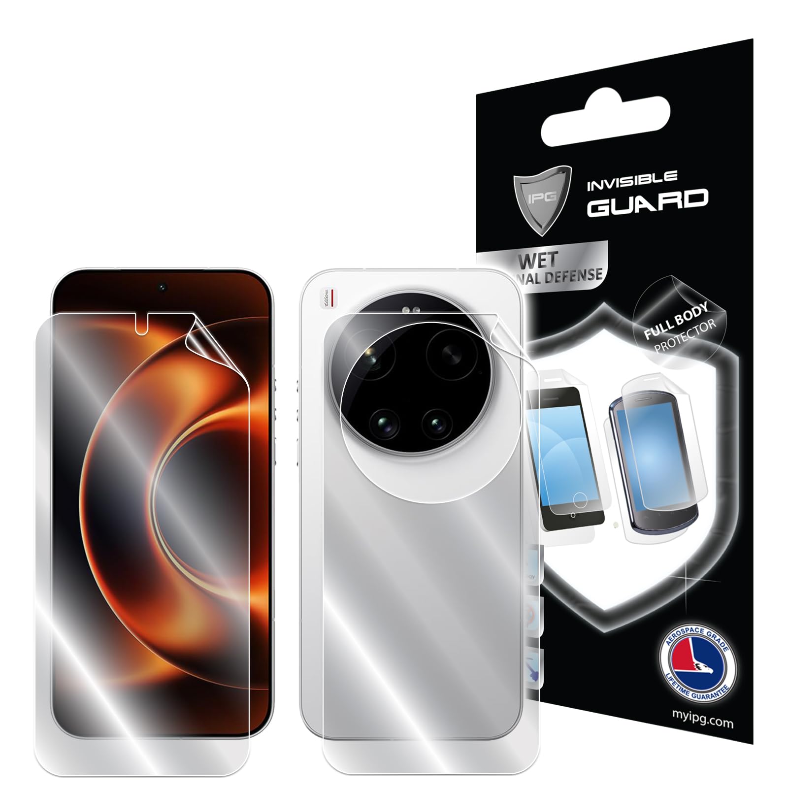 Photo 1 of IPG for Xiaomi 17 Ultra Screen + Back Hydrogel Protector Invisible Touch Screen Sensitive Ultra HD Clear Film Anti Scratch Skin Guard - Smooth/Self-Healing/Bubble -Free for Xia.17UltraFB